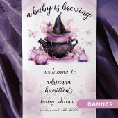 Ein Baby brütet Halloween-Babydusche. Empfang Banner