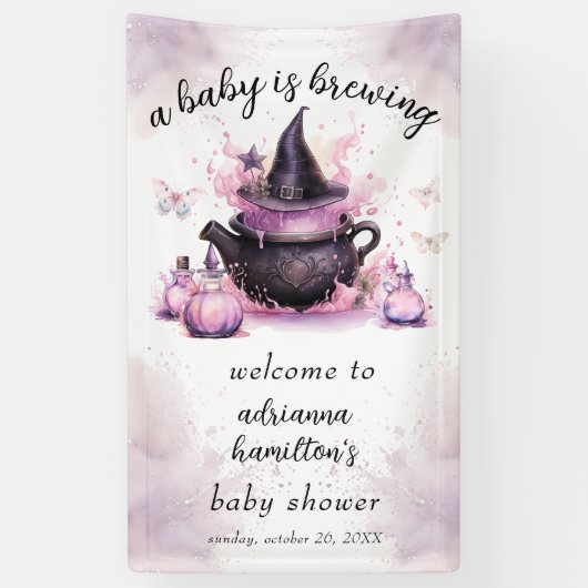 Ein Baby brütet Halloween-Babydusche. Empfang Banner (Vertikal)