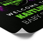 Ein Baby brütet Halloween-Babydusche. Empfang Poster (Ecke)