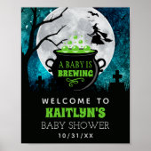 Ein Baby brütet Halloween-Babydusche. Empfang Poster (Vorne)