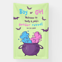 Ein Baby brütet Halloween Gender Reveal Banner