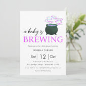 Ein Baby brütet | Halloween-Kinderdusche Einladung (Stehend Vorderseite)