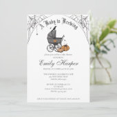 Ein Baby brütet Halloween-Kinderdusche Einladung (Stehend Vorderseite)