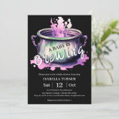 Ein Baby brütet | Halloween-Kinderdusche Einladung (Stehend Vorderseite)