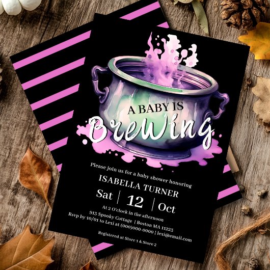 Ein Baby brütet | Halloween-Kinderdusche Einladung