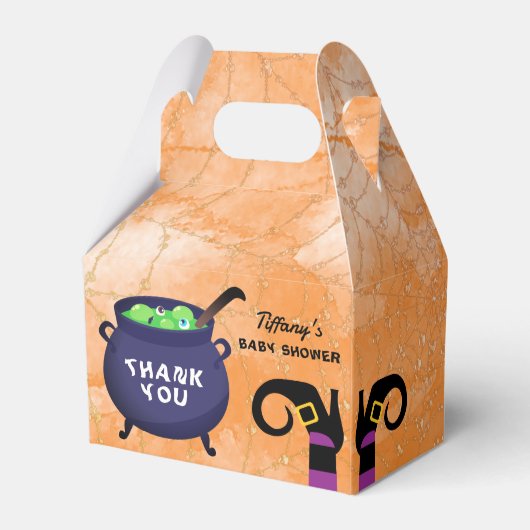 Ein Baby brütet Halloween-Kinderdusche Geschenkschachtel (Rückseite)