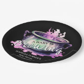 Ein Baby brütet | Halloween-Kinderdusche Pappteller (Schrägansicht)