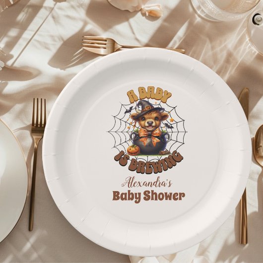 Ein Baby brütet Halloween-Kinderdusche Pappteller