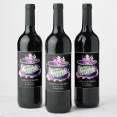 Ein Baby brütet | Halloween-Kinderdusche Weinetikett (Flaschen)