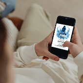 Ein Baby brütet Hexe Cauldron Blue Baby Dusche Einladung