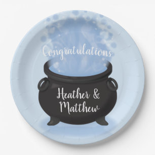 Ein Baby brütet HexenBaby-Dusche Gothic Blue Pappteller