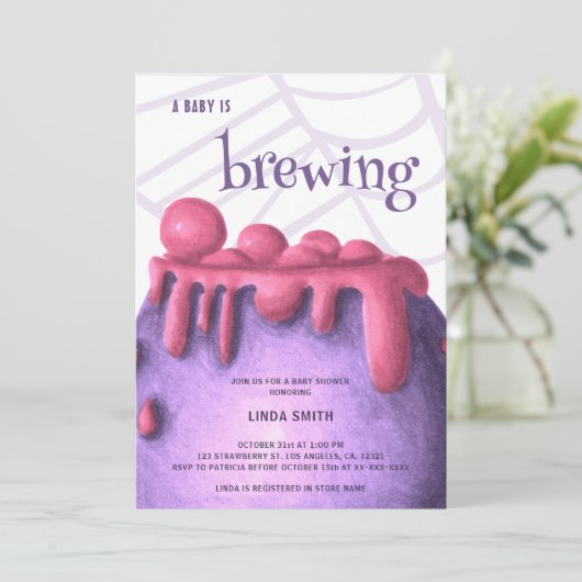 Ein Baby brütet Hexendusche Einladung (Stehend Vorderseite)