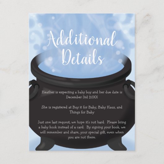 Ein Baby brütet Hexendusche Gothic Blue Begleitkarte (Vorderseite)