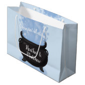 Ein Baby brütet Hexendusche Gothic Blue Große Geschenktüte (Vorderseite Schrägansicht)
