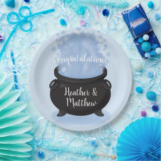 Ein Baby brütet Hexendusche Gothic Blue Pappteller (Party)