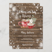 Ein Baby brütet Hot Chocolate Wood Baby Dusche Einladung (Vorne/Hinten)