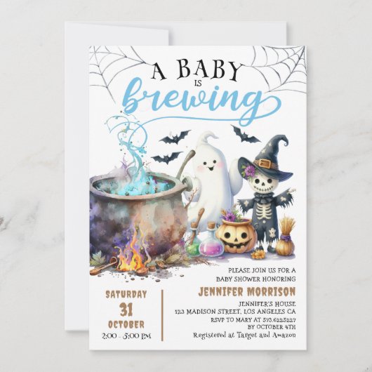 Ein Baby brütet! Junge Niedliche Halloween-Kinderd Einladung (Vorderseite)