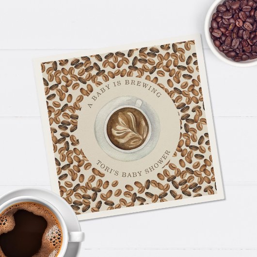 Ein Baby brütet Kaffee-Babydusche Napkin Serviette