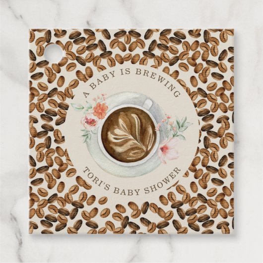 Ein Baby brütet Kaffee-Blumendusche Geschenkanhänger (Vorderseite)