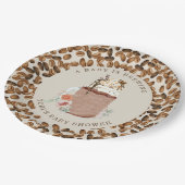 Ein Baby brütet Kaffee-Blumendusche Pappteller (Schrägansicht)