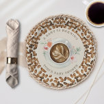 Ein Baby brütet Kaffee-Blumendusche Pappteller<br><div class="desc">"Ein Baby braut" Babydusche Thema mit Illustration von Kaffee mit Blumenmotiven und mit Kaffeebohnen-Rahmen.</div>