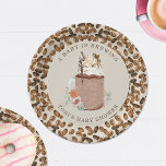 Ein Baby brütet Kaffee-Blumendusche Pappteller<br><div class="desc">"Ein Baby braut" Babydusche Thema mit Illustration von Kaffee mit Blumenmotiven und mit Kaffeebohnen-Rahmen.</div>