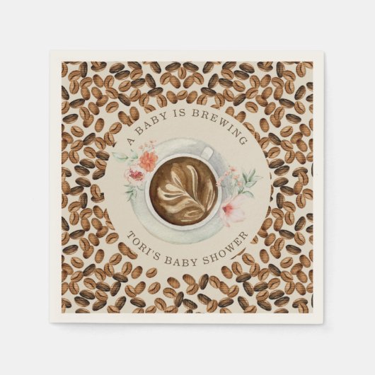Ein Baby brütet Kaffee-Blütendusche Napkin Serviette (Vorderseite)