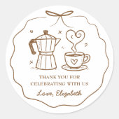 Ein Baby brütet Kaffee, danke Runder Aufkleber (Vorderseite)