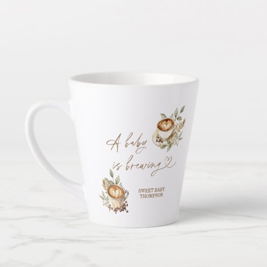 Ein Baby brütet Kaffee-Tasse | Personalisierter Ka Milchtasse (Links)