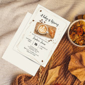 Ein Baby brütet Kaffee Thema Babydusche Einladung