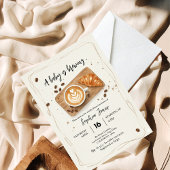 Ein Baby brütet Kaffee Thema Babydusche Einladung