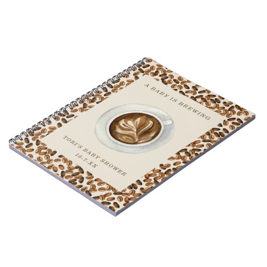 Ein Baby brütet Kaffeebohnen Babydusche Notizblock (Linke Seite)