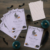 Ein Baby brütet Lila Babydusche Einladung