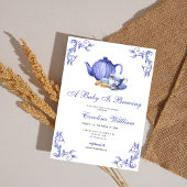 Ein Baby brütet lila Tea Party Baby Dusche Einladung