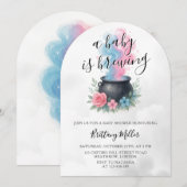 Ein Baby brütet magische Halloween-Kinderdusche Einladung (Vorne/Hinten)