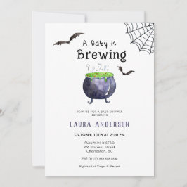 Ein Baby brütet Niedliche Halloween-Babydusche Einladung