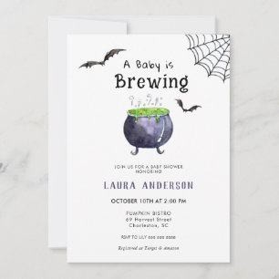 Ein Baby brütet Niedliche Halloween-Babydusche Einladung