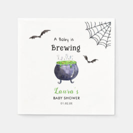 Ein Baby brütet Niedliche Halloween-Babydusche Serviette