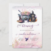 Ein Baby brütet. | Niedliche Halloween-Kinderdusch Einladung (Vorderseite)