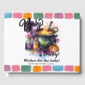 Ein Baby brütet. | Niedliche Halloween-Kinderdusch Gästebuch (Vorderseite)