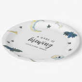 Ein Baby brütet. | Niedliche Halloween-Kinderdusch Pappteller (Schrägansicht)