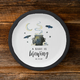 Ein Baby brütet. | Niedliche Halloween-Kinderdusch Pappteller