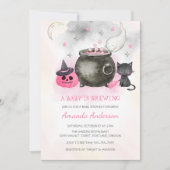 Ein Baby brütet. |Niedliche Halloween-Kinderdusche Einladung (Vorderseite)