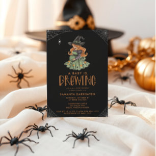 Ein Baby brütet Niedliche Halloween-Kinderdusche Einladung