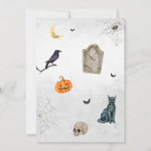 Ein Baby brütet Orange Halloween Baby Dusche Einladung (Rückseite)