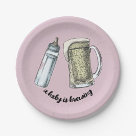 Ein Baby brütet Papier-Teller Pappteller