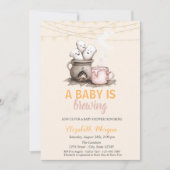 Ein Baby brütet Polka-Punkte Halloween-Kinderdusch Einladung (Vorderseite)