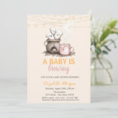 Ein Baby brütet Polka-Punkte Halloween-Kinderdusch Einladung (Stehend Vorderseite)