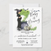 Ein Baby brütet Pregant Hexe Babydusche Einladung (Vorderseite)