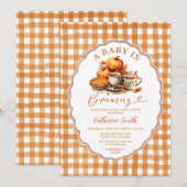 Ein Baby brütet Pumpkin Baby Dusche Herbst Einladung (Vorne/Hinten)